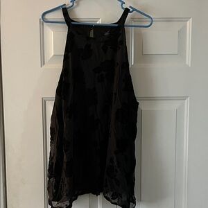 Elegant Black Floral Tank Top